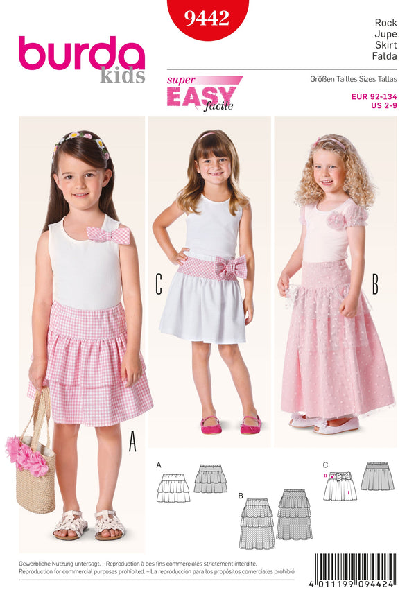 Burda Style Children's Fashion Sewing Pattern for Creative Projects B9442