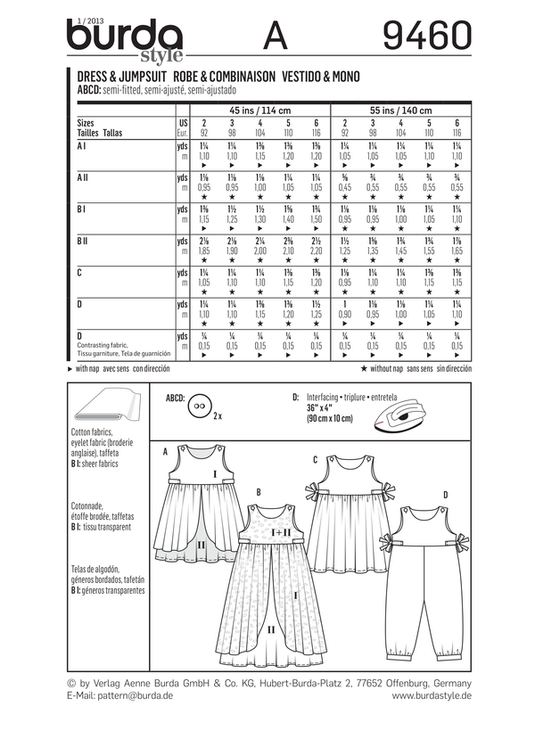 Burda Style Dress & Jumpsuit Sewing Pattern for Stylish Creations B9460