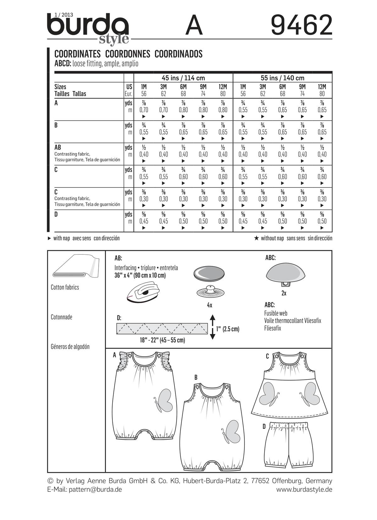 Burda Style Kids Coordinates Sewing Pattern for Stylish Creations B9462