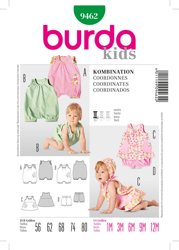 Burda Style Kids Coordinates Sewing Pattern for Stylish Creations B9462