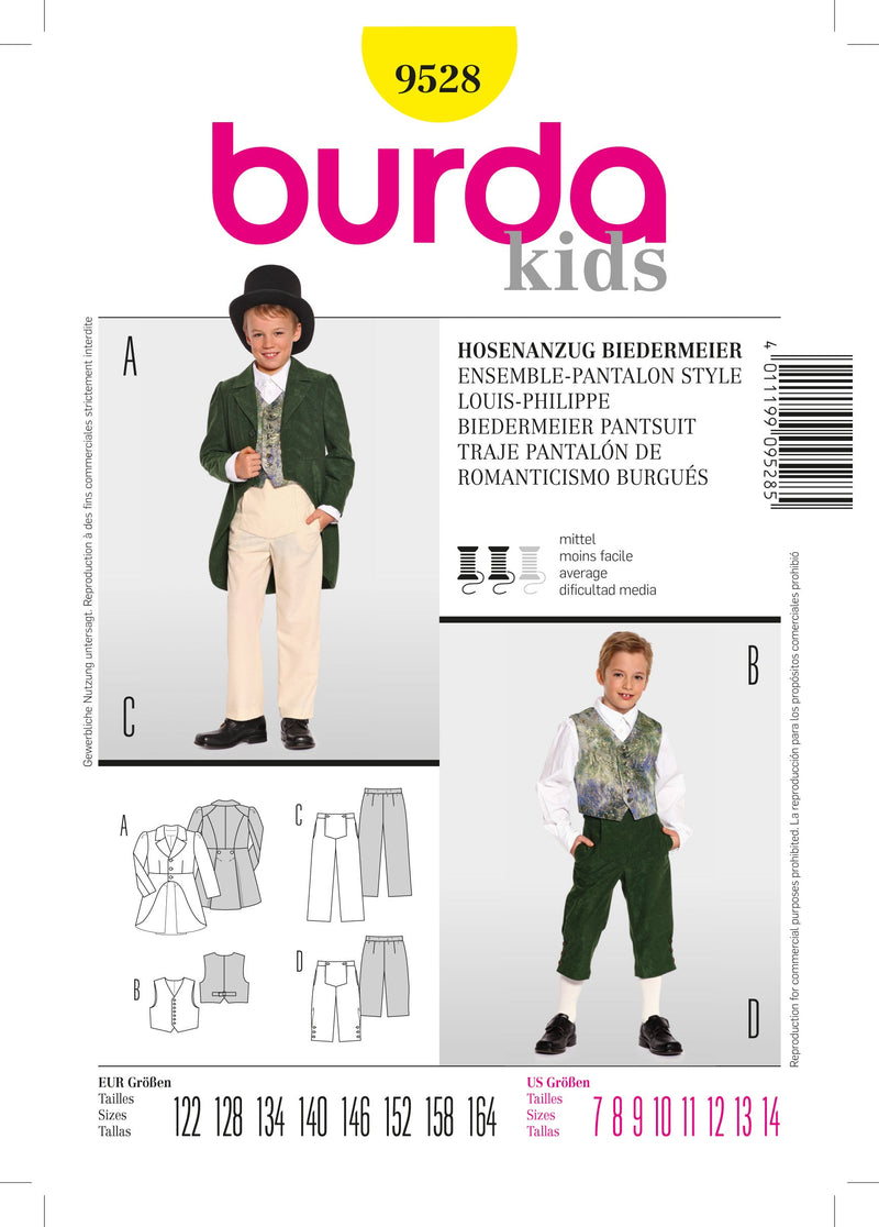 Burda Style Biedermeier Pantsuit Sewing Pattern for Stylish Creations B9528
