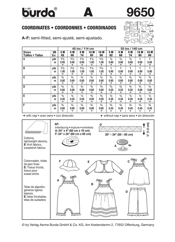 Burda Style Coordinates Sewing Pattern for Stylish Creations B9650