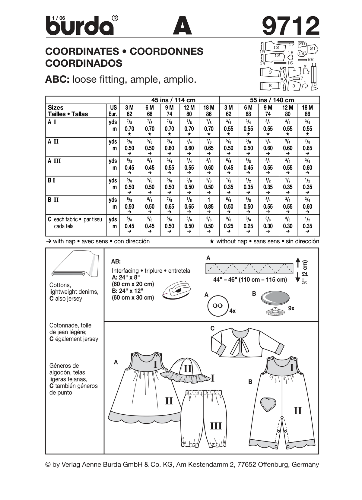 Burda Style Coordinates Sewing Pattern for Stylish Creations B9712