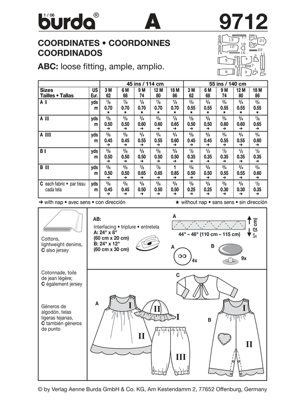 Burda Style Coordinates Sewing Pattern for Stylish Creations B9712