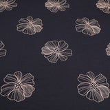 Barbara Embroidery Viscose Linen Dressmaking Fabric - Gold Flowers