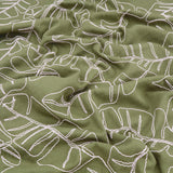 Barbara Embroidery Viscose Linen Dressmaking Fabric - Olive Leaves