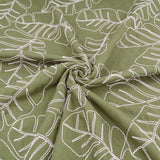 Barbara Embroidery Viscose Linen Dressmaking Fabric - Olive Leaves