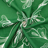 Emerald Embroidery Leaves