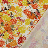 Barbara Viscose Linen Dressmaking Fabric - Mellow Yellow Florals