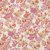 Barbara Viscose Linen Dressmaking Fabric - Orange & Pink Flowers