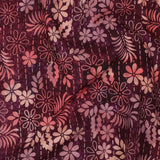 Batik Handcrafted Viscose Dressmaking Fabric - Purple & Pink Flowers