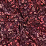 Batik Handcrafted Viscose Dressmaking Fabric - Purple & Pink Flowers