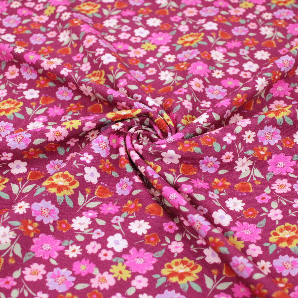 Cerise on Mulberry Mini Flowers