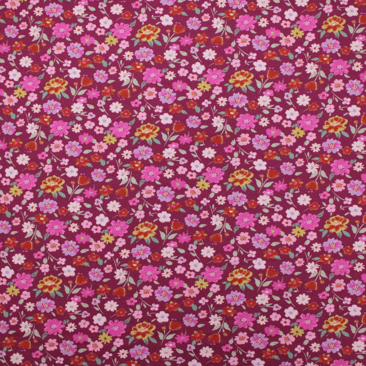 Cerise on Mulberry Mini Flowers