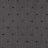 Black Stretch Denim with Velvet Flocked Detail Cotton Fabric - Bow