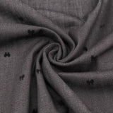 Black Stretch Denim with Velvet Flocked Detail Cotton Fabric - Bow