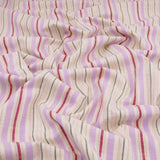 Blanche Yarn Dyed Cotton Striped Dressmaking Fabric - Lurex Lilac