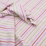 Blanche Yarn Dyed Cotton Striped Dressmaking Fabric - Lurex Lilac