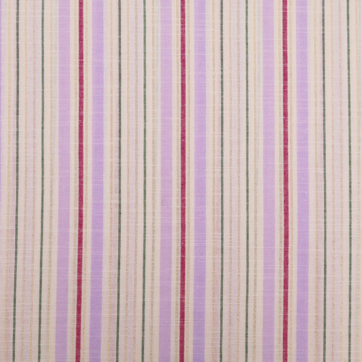 Blanche Yarn Dyed Cotton Striped Dressmaking Fabric - Lurex Lilac