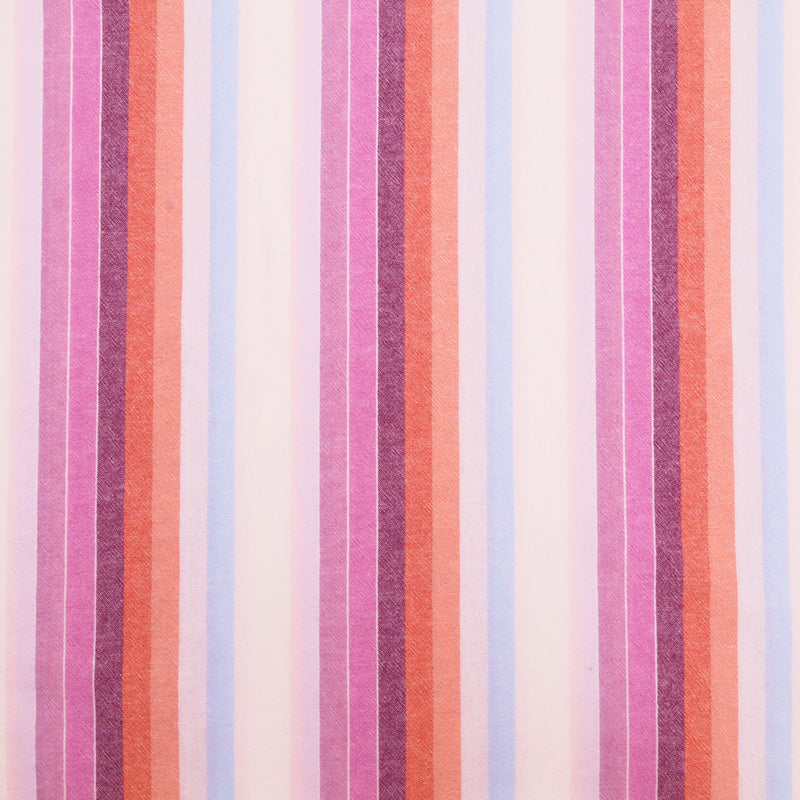 Blanche Yarn Dyed Washed Cotton Striped Dressmaking Fabric - Multi Lilac