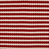 Boho Crochet Knitted Jacquard Stripes Fabric - Red & Ecru