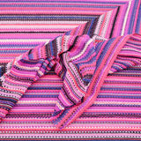 Boho Knitted Crochet Mesh Lace Stretch Sweater Fabric - Fuchsia