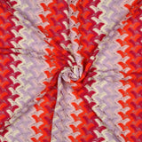 Boho Knitted Crochet Mesh Lace Stretch Sweater Fabric - Lilac