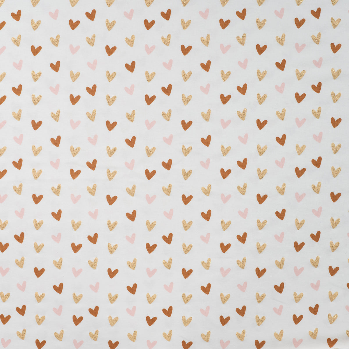 Bonnie Printed Cotton Jersey Dressmaking Fabric - Glitter Hearts