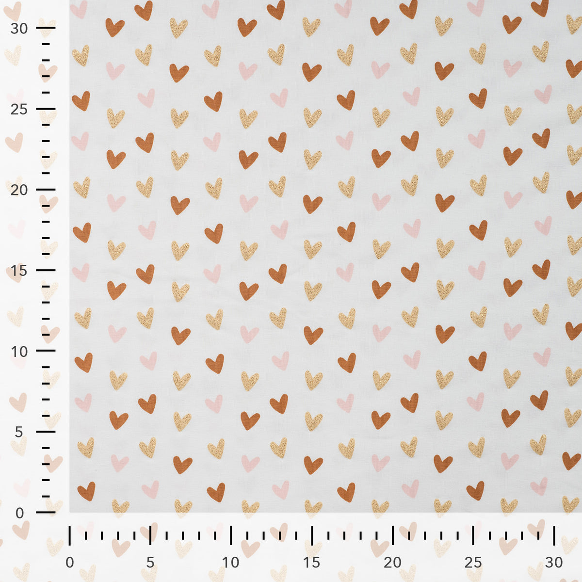 Bonnie Printed Cotton Jersey Dressmaking Fabric - Glitter Hearts