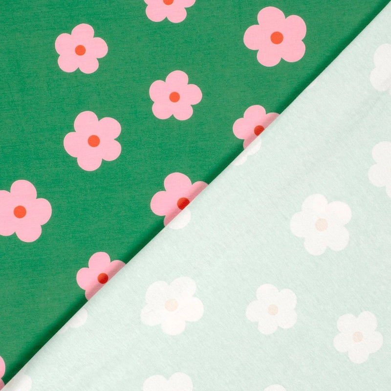 Pink Daisies on Green
