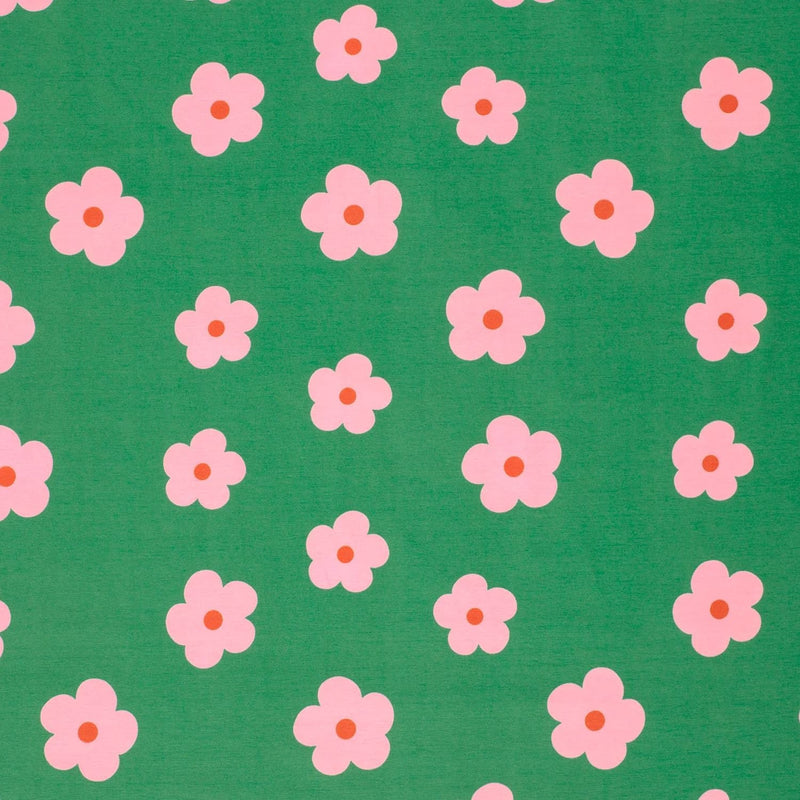 Pink Daisies on Green