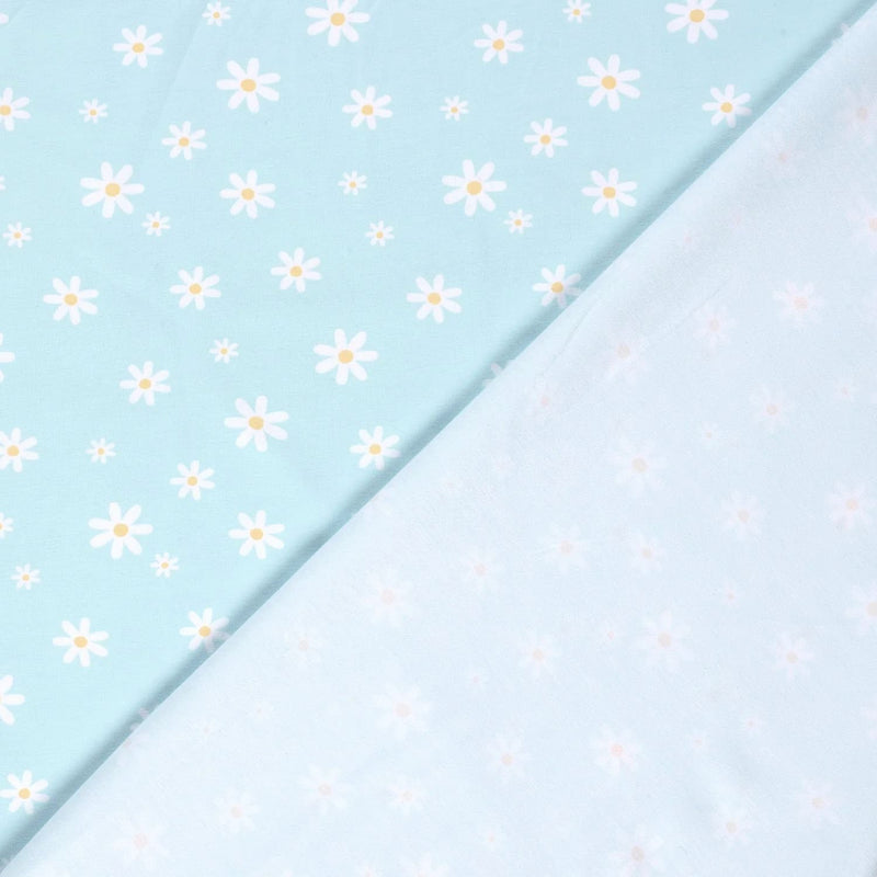 White Daisies on Blue