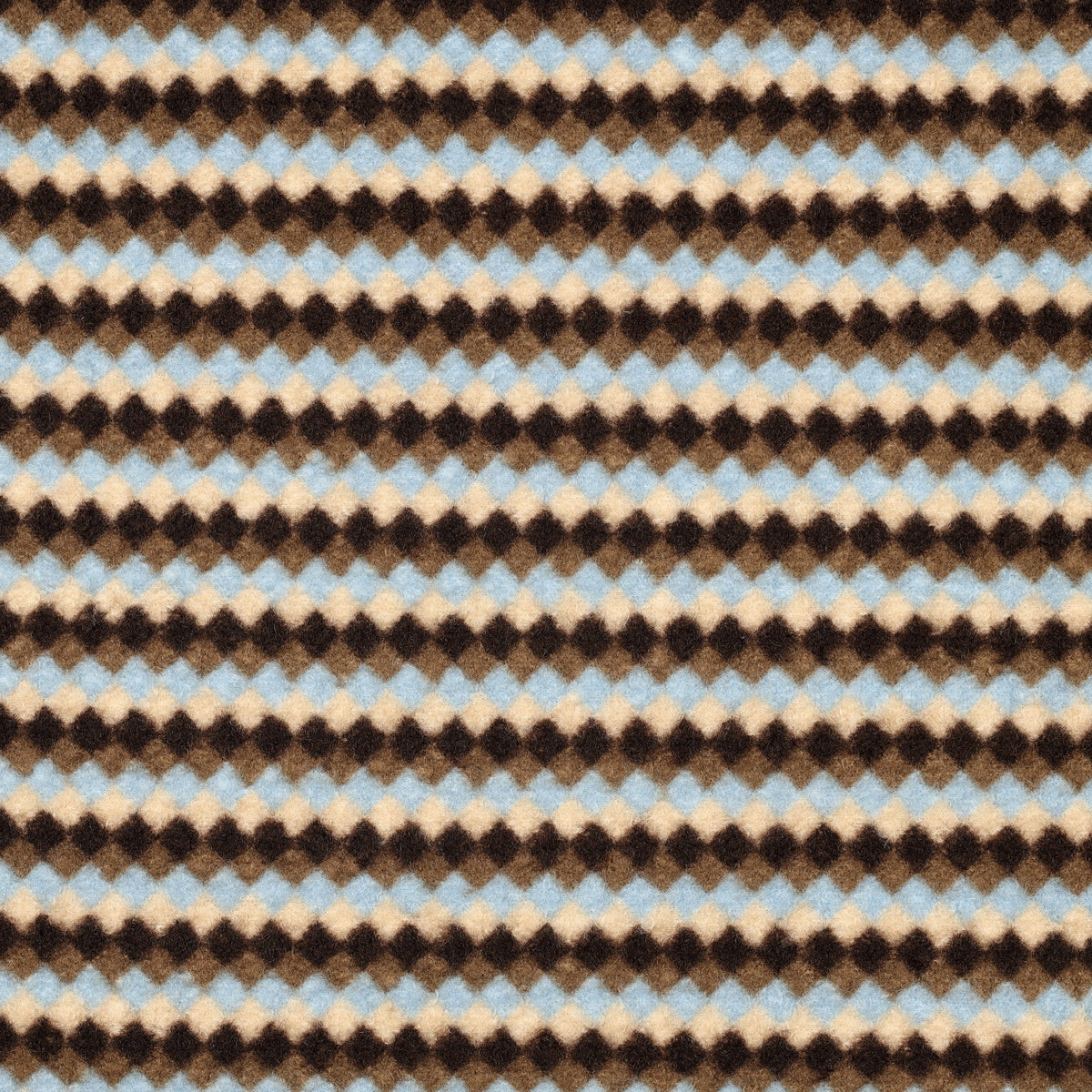 Boucle Fleece Like Coating Jacket Fabric - Blue & Brown Striped