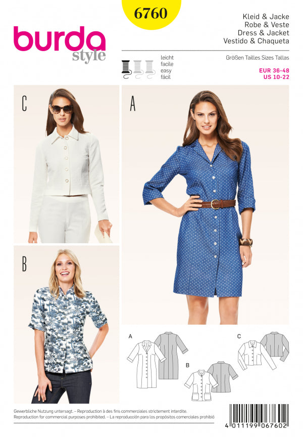 Burda Style Dress Misses Sewing Pattern for Stylish Creations B6760