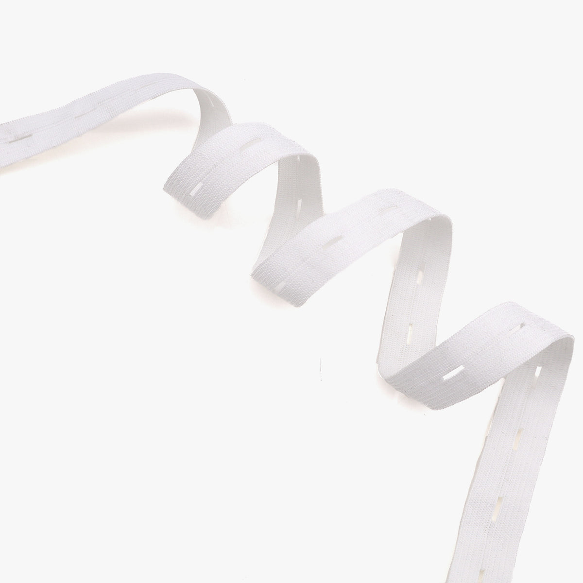 Buttonhole Elastic Adjustable Flat Sewing Band for Dressmaking and Childrenswear - White 3/4" (20mm)