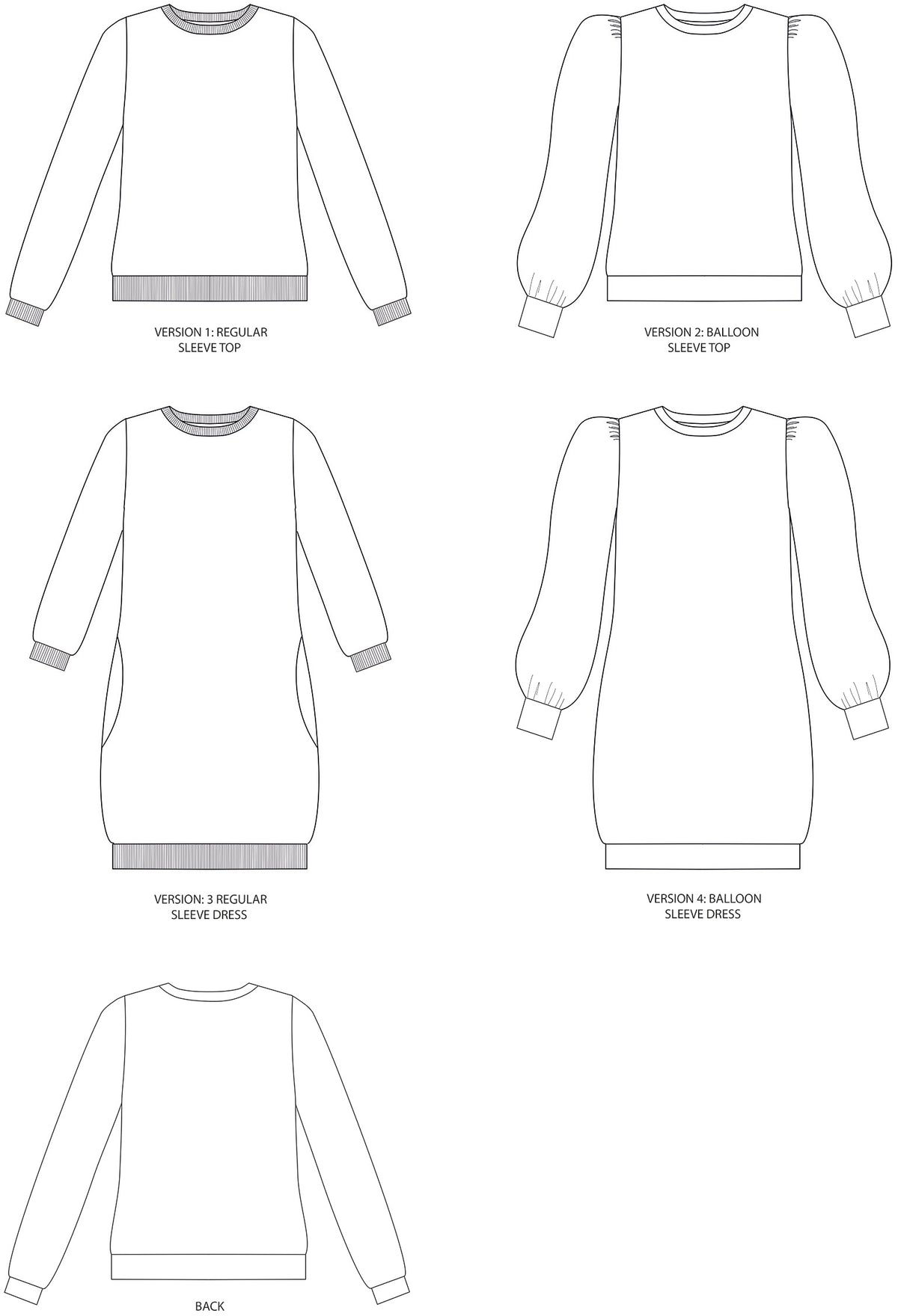 Billie Sweatshirt and Dress Sewing Pattern - By Tilly and the Buttons