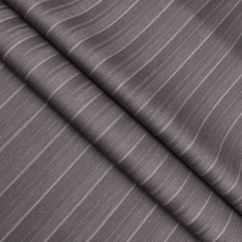 Camira Wool Blend Suiting Fabric - Chocolate Stripe