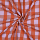 Verona Checked Yarn-Dyed Cotton Dressmaking Fabric - Lavender & Orange
