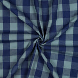 Verona Checked Yarn-Dyed Cotton Dressmaking Fabric - Navy & Muted Teal