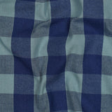 Verona Checked Yarn-Dyed Cotton Dressmaking Fabric - Navy & Muted Teal