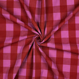 Verona Checked Yarn-Dyed Cotton Dressmaking Fabric - Red & Fuchsia