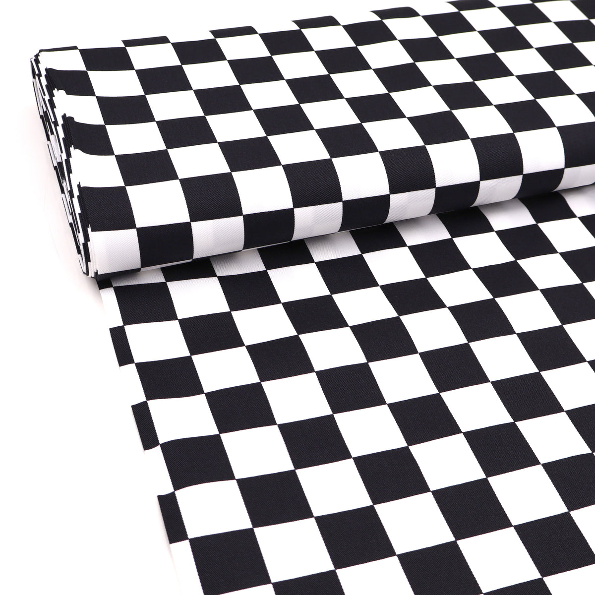 Checkered 100% Cotton Drill Craft Material - Chefs Black & White