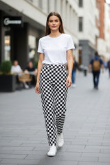 Checkered 100% Cotton Drill Craft Material - Chefs Black & White