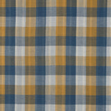Checkmate Double-Sided Cotton Double Gauze Gingham Oeko Tex - Blue/Mustard