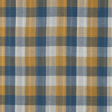 Checkmate Double-Sided Cotton Double Gauze Gingham Oeko Tex - Blue/Mustard