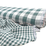 Checkmate Double-Sided Cotton Double Gauze Gingham Oeko Tex - Bottle Green