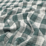Checkmate Double-Sided Cotton Double Gauze Gingham Oeko Tex - Bottle Green