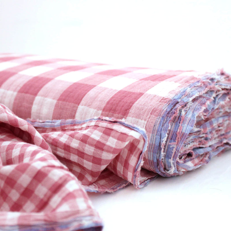 Gingham double gauze fabric ©Atelier Brunette - Double-sided - Maple –  Ikatee sewing patterns