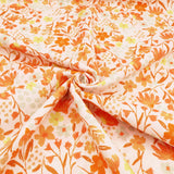 Chinese Grass Linen Feel Printed Ramie Cotton Dressmaking Fabric - Autumn Flowers
