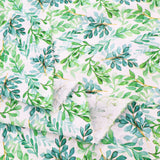 Chinese Grass Linen Feel Printed Ramie Cotton Dressmaking Fabric - Green Leaves